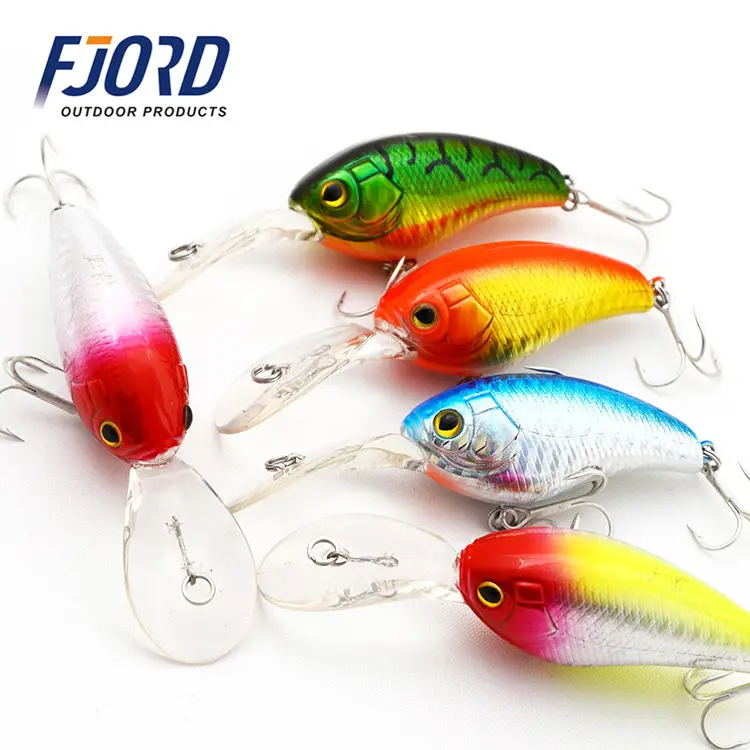 FJORD personalizado en stock 55mm 13,8G Señuelos de pesca de alta calidad Wobbler Crank cebos duros de lengua larga