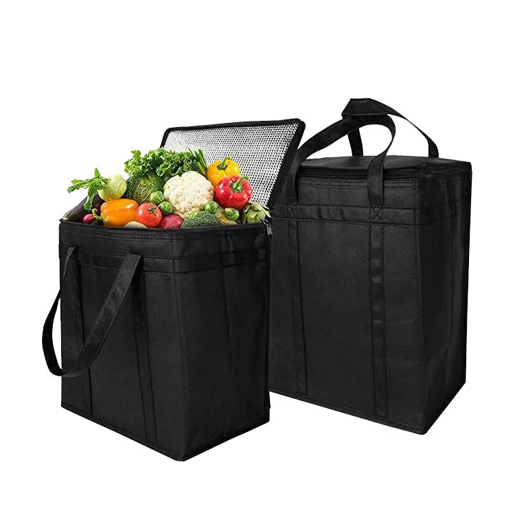 الجملة مخصصة غير منسوجة قابلة لإعادة الاستخدام حمل حقيبة توصيل طعام البقالة الحرارية للطي معزول نزهة حقيبة للحفاظ على البرودة
