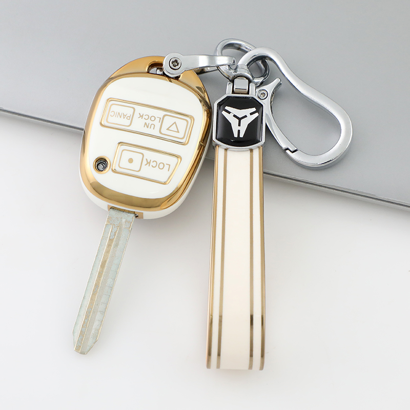 3 Button White + Keychain