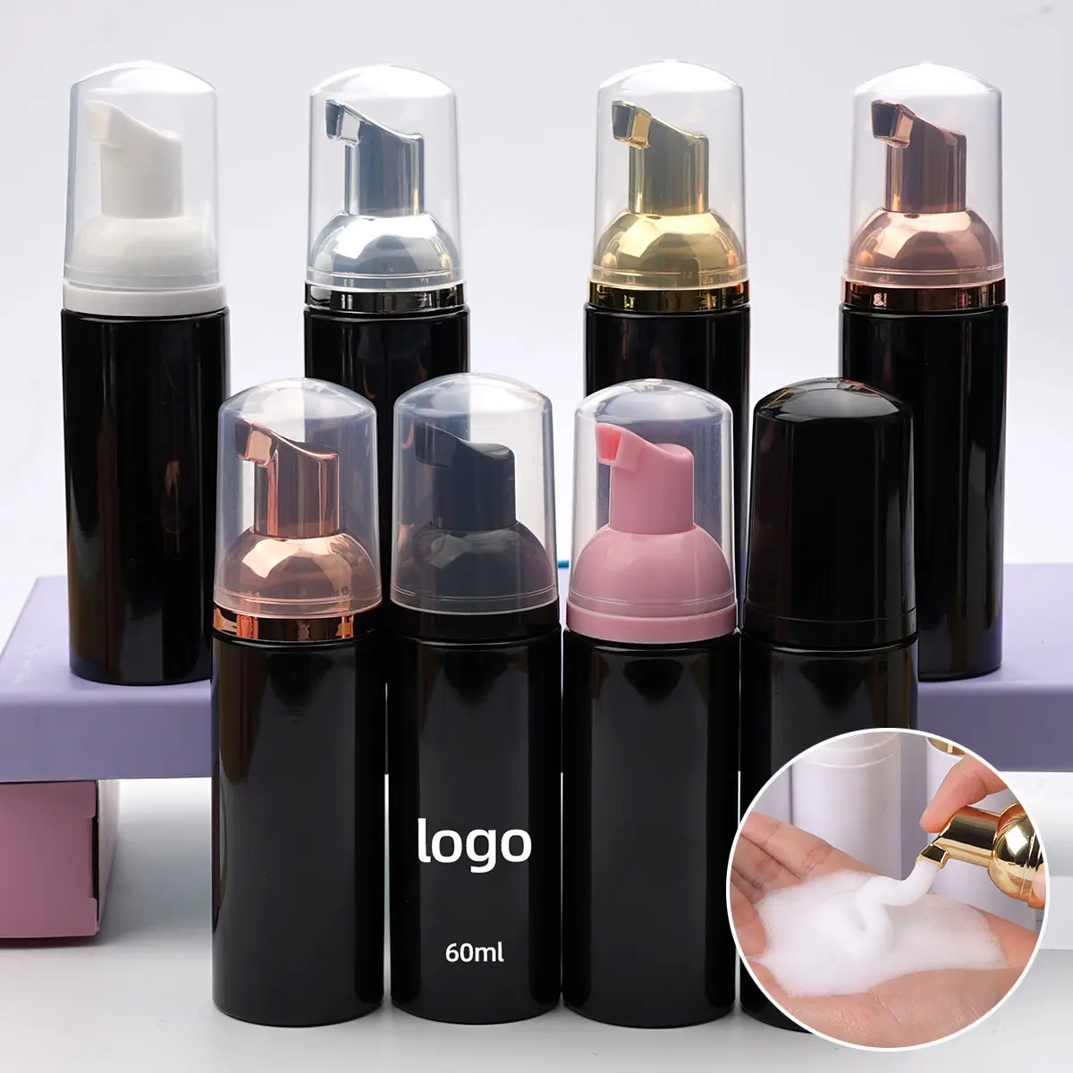 Lash Extension Bottle Cleanser Black After Eyelash Care Kits Custom Logo Foam Cleanser for Brows and Lashes