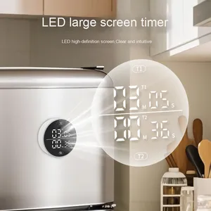 デュアルチャネル回転LEDデジタルキッチンタイマークロスボーダー磁気ベーキングタイマー前方逆機能プラスチック材料 - Product Image 3