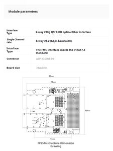 Ván alinx fp2516 mô-đun kép 200g QSFP-DD FMC + sợi quang Sub-Card Board 400Gbps trung tâm dữ liệu ai đào tạo Cụm - Product Image 4