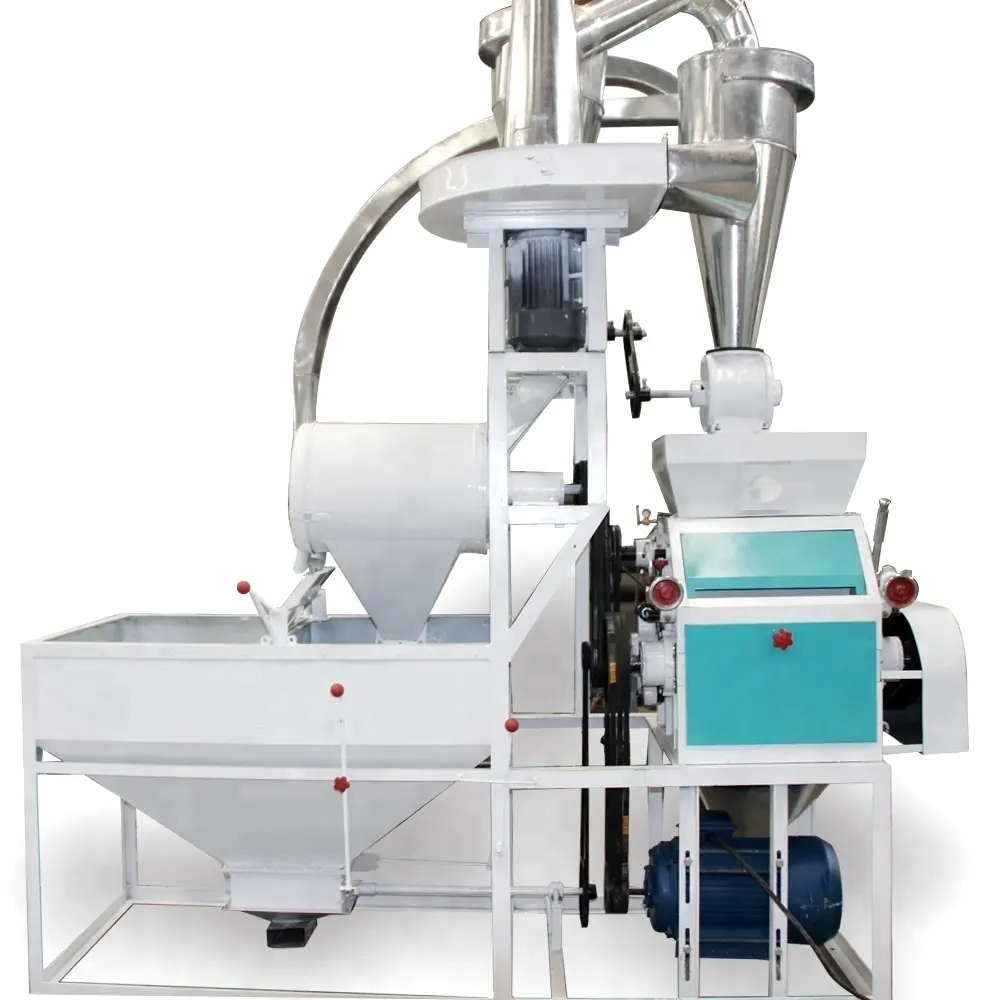 Moinho de rolo de farinha automática pequena 300-500 kg/h, máquina de moagem de trigo