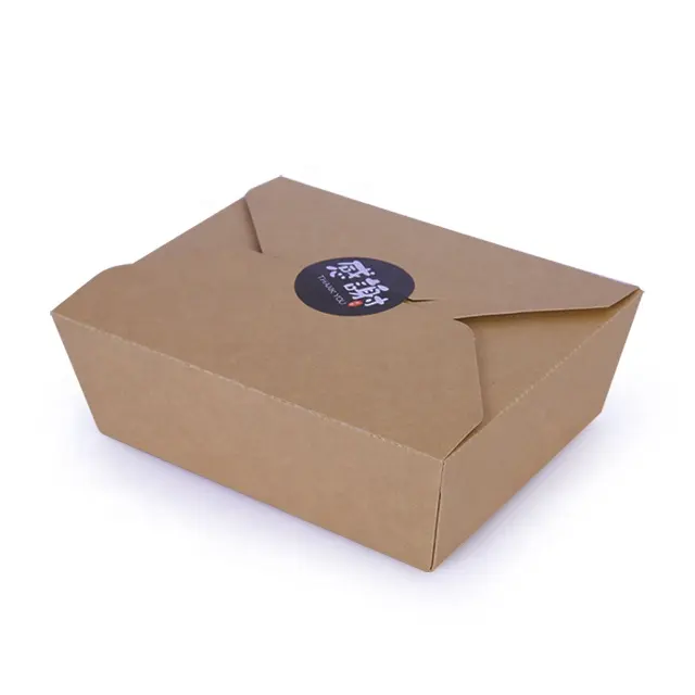 Embalagem de papel de embalagem descartável personalizada rápida do alimento tirar para ir a caixa