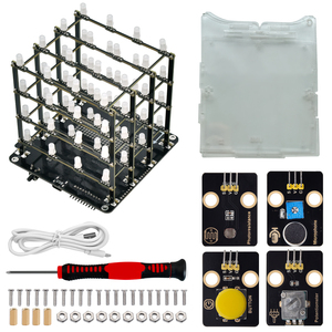 Keyestudio 4x4x4 RGB LED cubo Kit elettronico per Arduino Starter Kit di controllo vocale di supporto C ++/gratta e vinci programmazione