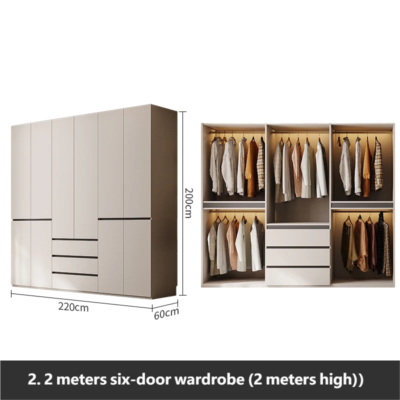 2.2-meter six door wardrobe (2.0-meter high)