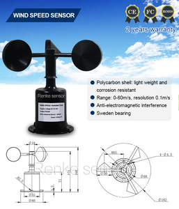 Sensor de velocidad de viento para estación meteorológica, anemómetro de 3 tazas, salida analógica de pulso, RS485 - Product Image 3