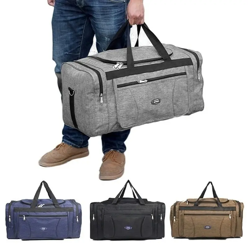 अनुकूलित लोगो ऑक्सफोर्ड वाटरप्रूफ पुरुष यात्रा बैग हाथ सामान बड़ा व्यवसाय बड़ी क्षमता सप्ताहांत यात्रा बैग फिटनेस बैग