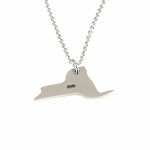 Set di collana pendente in acciaio inossidabile placcato argento personalizzato con mappa degli stati uniti collana di moda buddhismo - Product Image 3