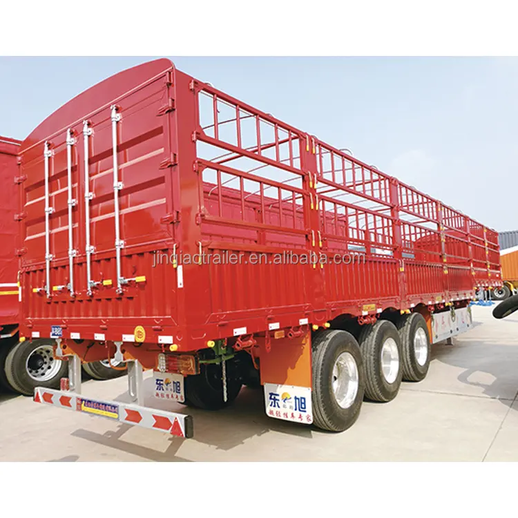 बिक्री के लिए सर्वोत्तम गुणवत्ता वाला कार्गो ट्रांसपोर्ट ट्राई-एक्सल 40टन 50 टन बाड़ कार्गो सेमी ट्रक ट्रेलर