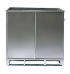 Caja de palés de acero, contenedor de almacenamiento apilable de malla de alambre recubierto galvanizado para almacenamiento y protección logística de almacén - Product Image 5