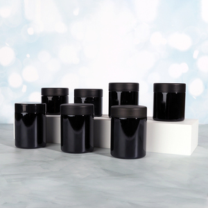 2 Oz 3 Oz 4 Oz 2G 3.5 Gram 5 Gram çocuk dayanıklı çiçek cam kavanoz geri dönüşümlü mat siyah UV cam kapaklı kavanoz - Product Image 1