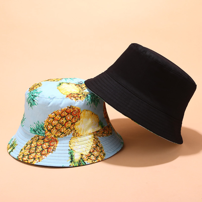 Light Blue Pineapple Reversible Bucket Hat