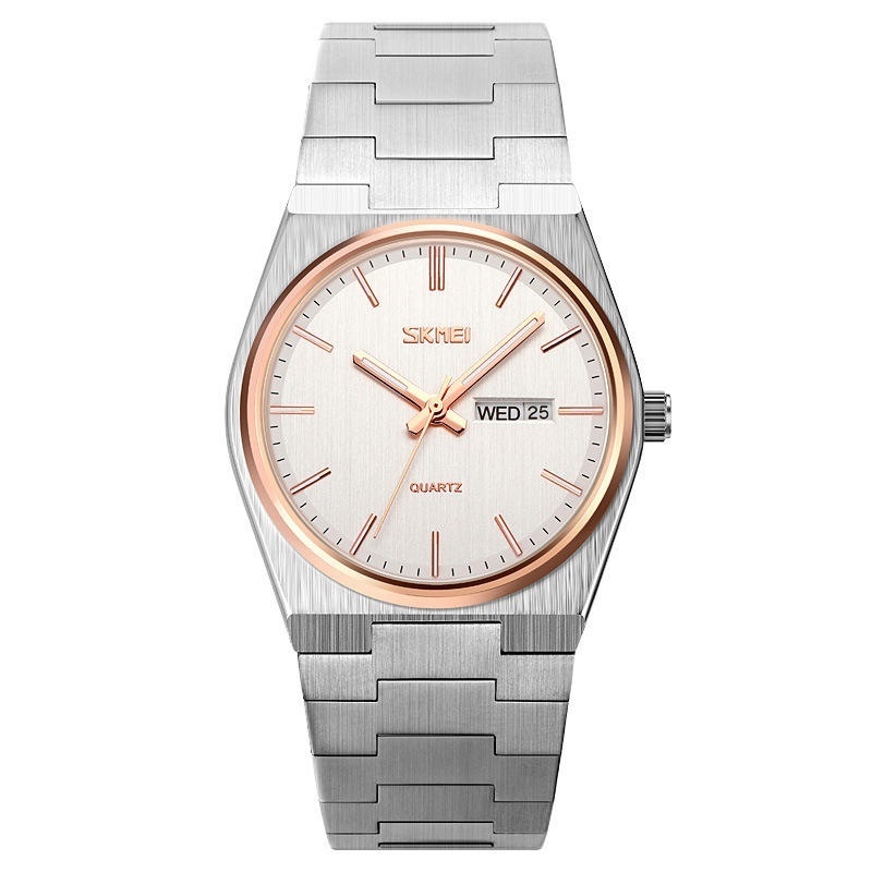 Silver White-Rose gold bezel