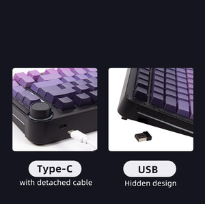 Keywin TK83คีย์บอร์ดแบบกลไก RGB สำหรับ4.0, คีย์บอร์ดแบบกลไกการเล่นเกมแบบไร้สายการไล่ระดับสีแบบมี Gateron kailh สลับกัน - Product Image 6