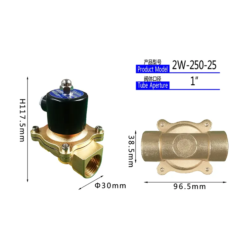Cuerpo de válvula de aleación de zinc, diámetro de la válvula de 1 pulgada, 2W-250-25, venta al por mayor de fábrica