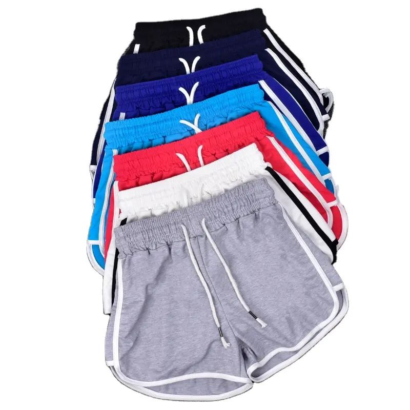 Pantalones cortos deportivos informales con logo OEM para mujer, shorts sexys de algodón y poliéster para yoga y playa