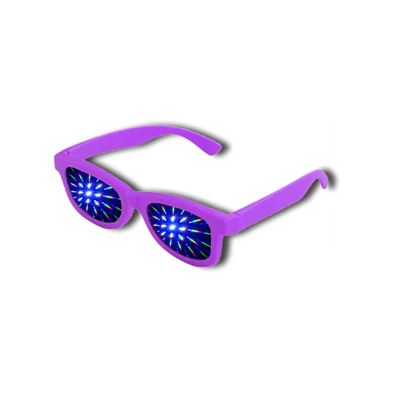 حار بيع رخيصة البلاستيك حيود نظارات الألعاب النارية قوس قزح نظارات انعراج