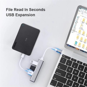 4合1小型移动便携式c型集线器4合1 3.0usb闪电端口至usb适配器笔记本电脑扩展坞usb-c集线器 - Product Image 4
