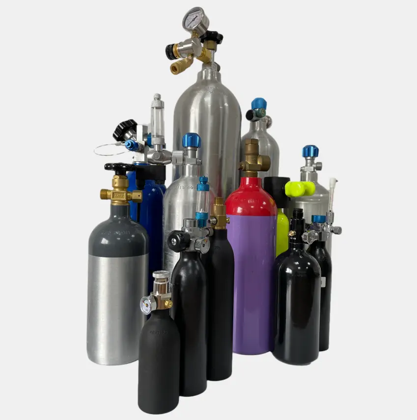 Leerer Hochdruck-Aluminium-Gazzylinder 3 L für Getränk Trink-Aquarium