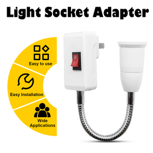 EU US Plug to E27 <strong>Lamp</strong> Base Conversion Led Light Wall Flexible <strong>Lamp</strong> Holder Converter <strong>With</strong> <strong>Switch</strong> Led Head Bulb <strong>Socket</strong>
