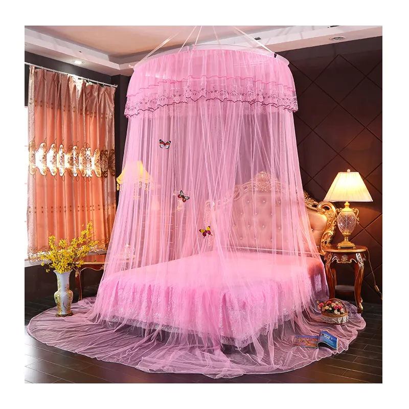 Mosquitera con apertura automática de gran tamaño de 100cm, cabeza redonda de 300cm de altura, diseño de princesa, mosquitera con cortinas, toldos de cama para niñas