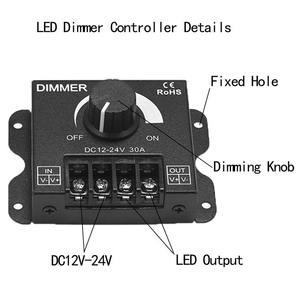 DC12v 24v 30A 3-канальный регулируемый по яркости Одиночный цвет светодиодный осветительный модуль Ручной диммер - Product Image 4