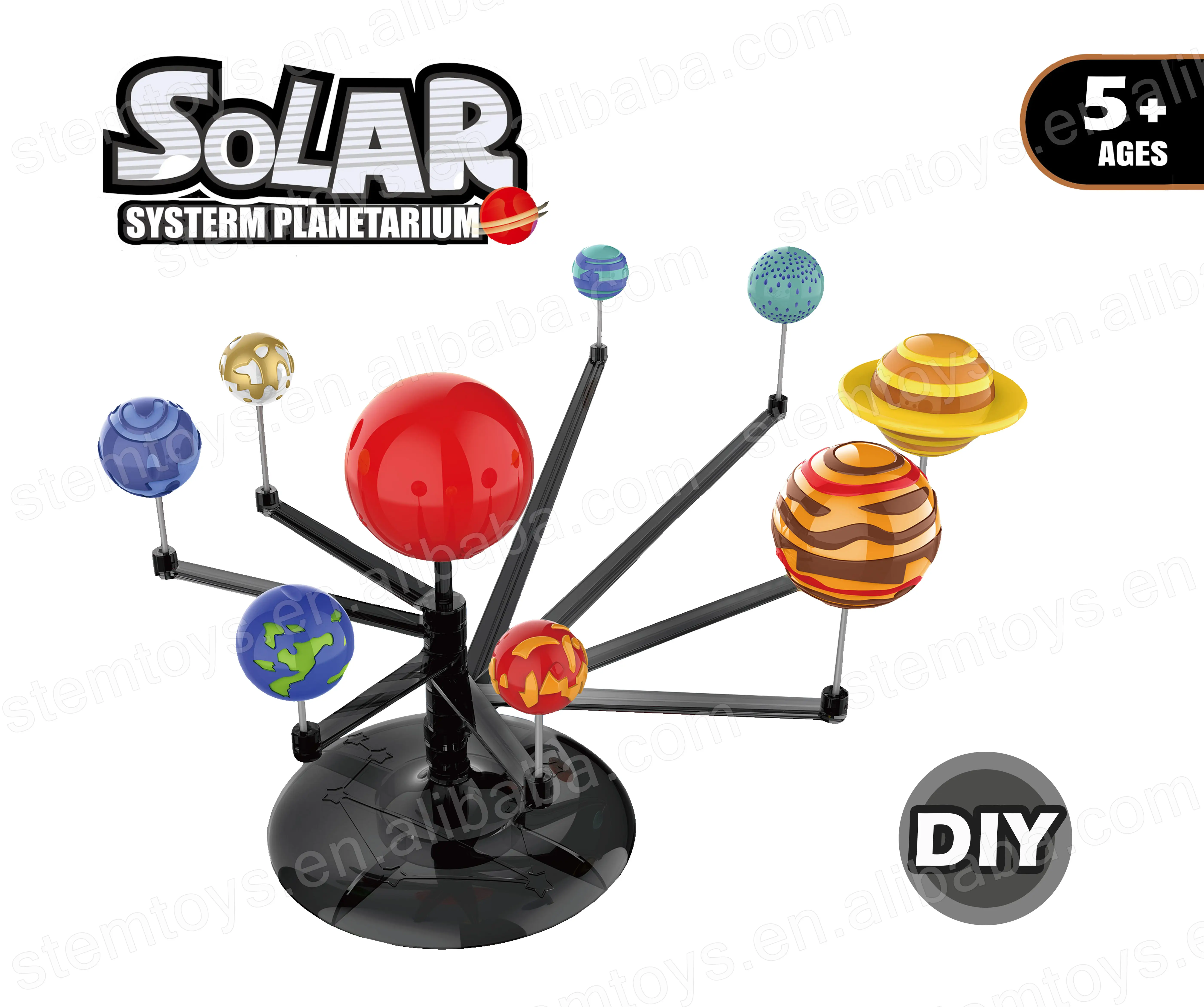 Factory Directly Diy Assemble Solar System 9 planets Learn & Painting Educational Stem Science Toys for kid