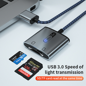 热销OTG读卡器usb 3.0多功能读卡器tf/sd 2合1双端口读卡器可同时读取 - Product Image 2