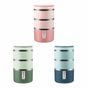 Paslanmaz çelik termal bölme öğle yemeği çantası ile aperatif kutusu 3-Tier yalıtımlı yemek kabı çatal bıçak kaşık seti ve 3 ekstra mühürler - Product Image 5
