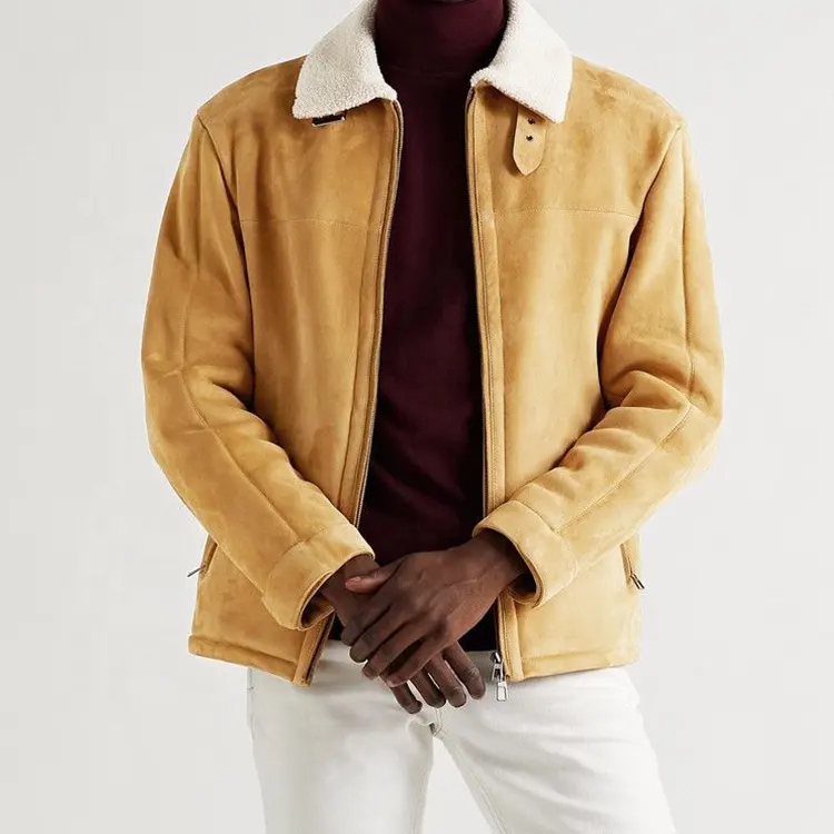 Moda erkek DERİ CEKETLER sonbahar düz renk ceket erkekler için popüler basit rahat özel Logo sahte süet ceket