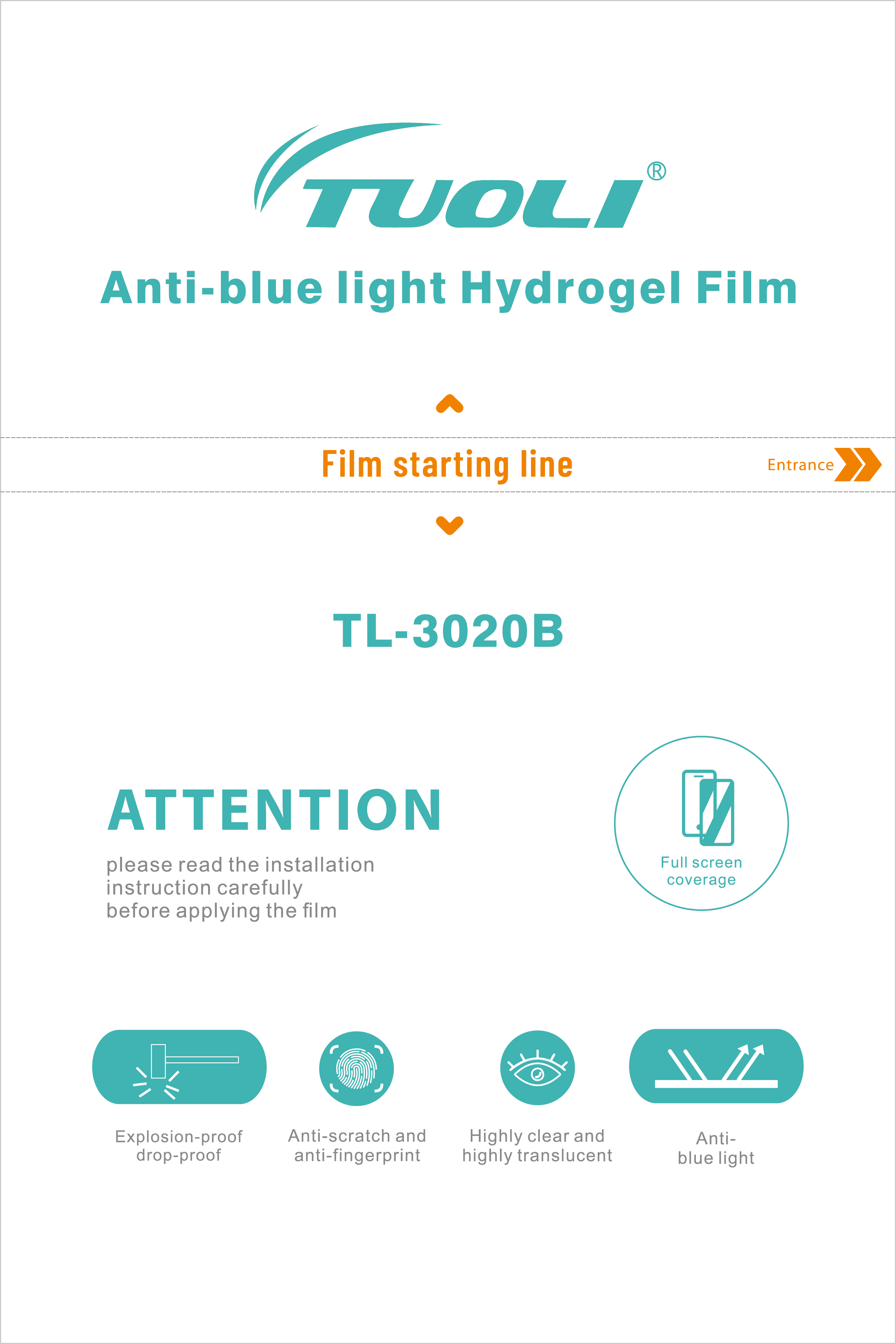300*200MM Anti-blue light Hydrogel Film