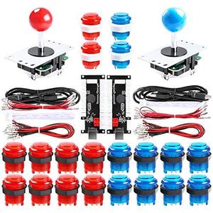 Juego de botones de Arcade y Joystick de 2 jugadores, controlador para Windows y Raspberry Pi, Joysticks de 5 pines, 20 botones
