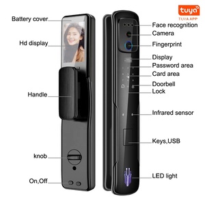 Tuya 3d yüz tanıma akıllı kapı kilidi elektrik güvenlik ev yüz tanıma parmak izi kapı kilit - Product Image 2