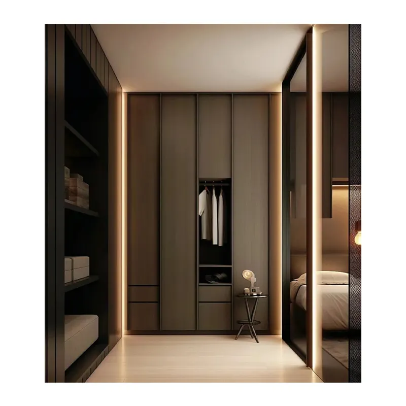 Armario de dormitorio de diseño moderno, armario de gama alta, respetuoso con el medio ambiente, ajustable, extensible, muebles para el hogar, lavandería de Metal