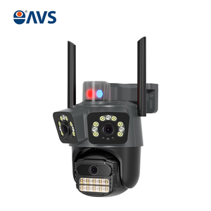 IP66防水高清9MP 3镜头3屏云台红外智能无线网络摄像机，带报警闪光灯枪圆顶摄像机应用ICSEE摄像机 - Product Image 2