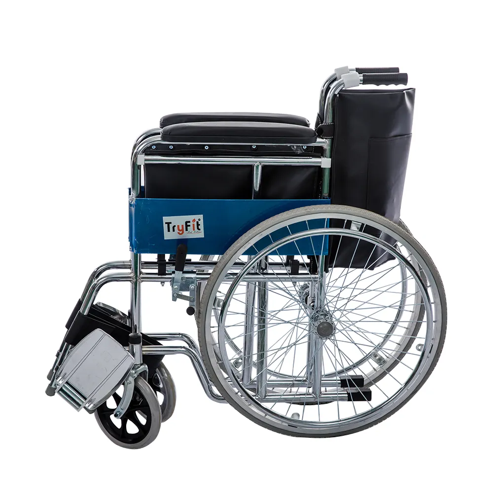 Silla de ruedas para discapacitados, asiento ajustable de altura, plegable, estándar, suministro de fábrica