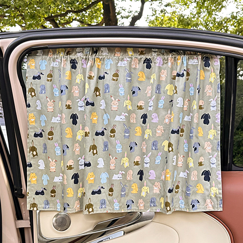 Cotton curtains with long ears rabbit