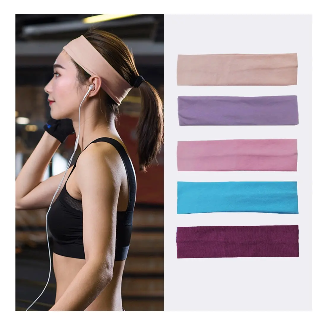 Qualquer Ocasião Premium Black Headbands Mulheres Confortável Headband Acessórios de Cabelo para Esportes Moda Maquiagem faixas de cabelo para as mulheres