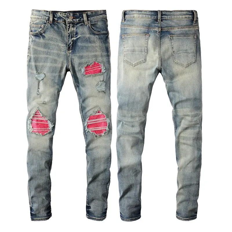 Модные 2023, оптовая продажа, стильные джинсы для мужчин, уличная одежда, джинсовые брюки