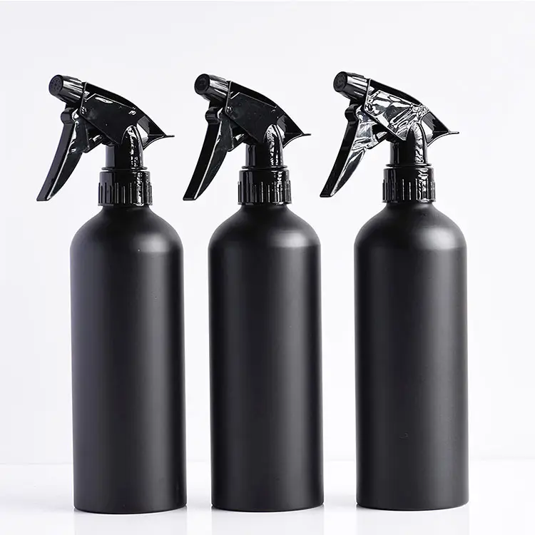 Costom Leegte Roestvrij Spray Zwarte Fles Navulbare Lege 100Ml 200Ml 500Ml Zwart Metaal Aluminium Spuitflessen