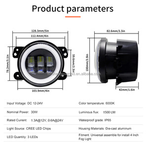 Auto Car 4&quot; Inch 12V LED Lamp Driving <strong>O</strong>-ff R-oad Fog <strong>Lights</strong> with DRL Turn <strong>Light</strong> for Jeep Wrangler JK - Product Image 5