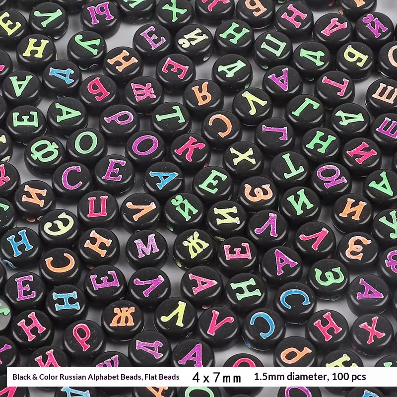 Cuenta plana con letras rusas negras