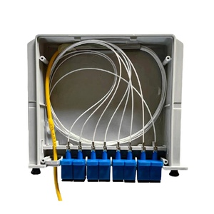 מפצל קסטות 4 8 16 יציאות UPC כחול PLC סיבים אופטיים סוג תיבה עם מפצל זנב