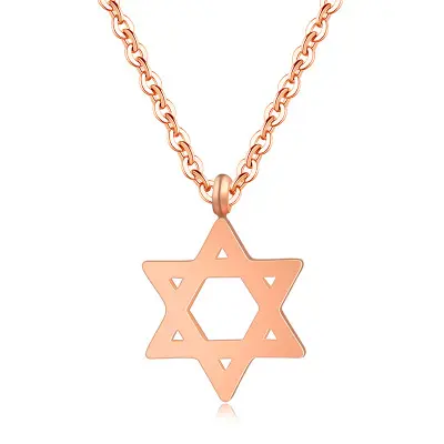 Colar Escudo de David Magen Hexagrama Religião Símbolo Israel Judaica Pingente Estrela de Seis Pontas Pingente de Colar de Jóias Por Atacado