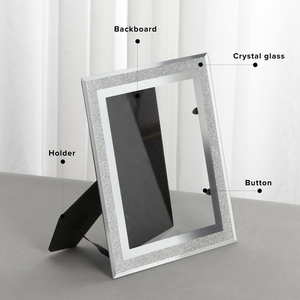 Gold Silver Glass Crystal Photo <strong>Frame</strong> Mirror Certificate High Transparency Quality Custom A5 8x10 Wholesale - Product Image 3