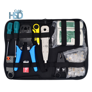 Rj45 sıkma aracı kiti için CAT5/CAT6 profesyonel bilgisayar Maintenacnce LAN kablo test cihazı ağ onarım aracı seti - Product Image 5