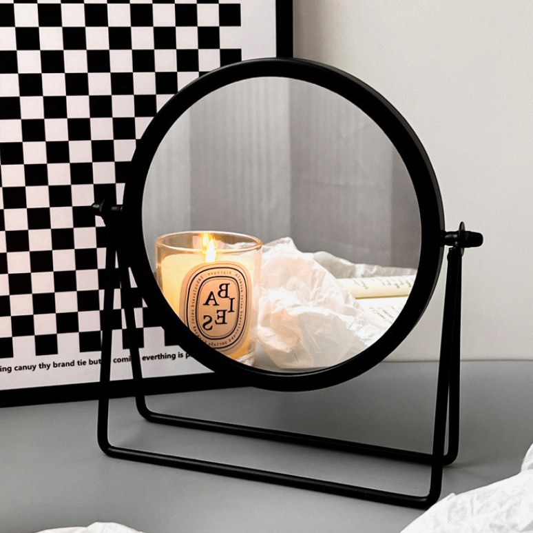 Black stand mirror