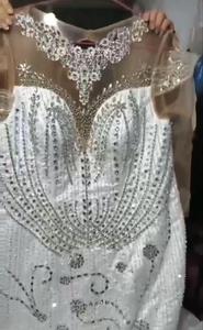 <span class=keywords><strong>2025</strong></span> 새로운 럭셔리 플러스 사이즈 아프리카 결혼식 원피스 아랍어 아소 에비 크리스탈 페르시 환상 긴 소매 주름 장식 인어 신부 원피스 - Product Image 5