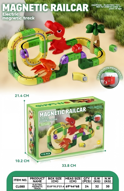 Auto magnetica per dinosauri 115 pezzi
